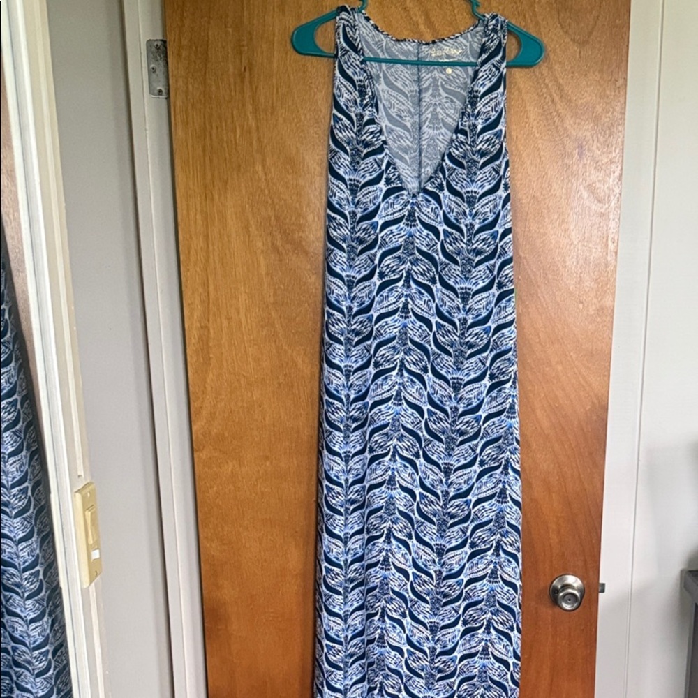 Lilly Pulitzer Blue and White Maxi Dress